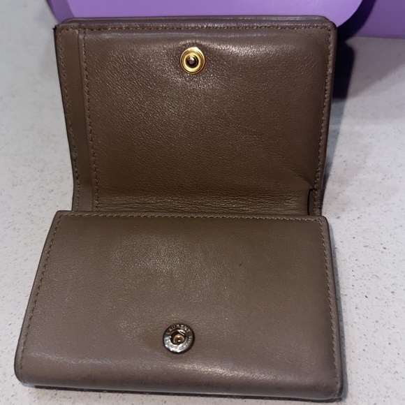 SAINT LAURENT FOLD PURSE Mini Wallet YSL TAUPE Leather - Picture 9 of 9